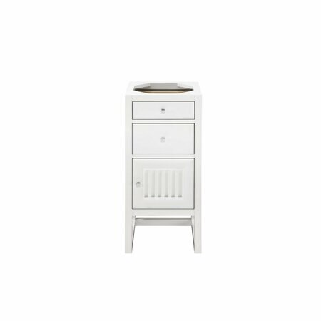 JAMES MARTIN VANITIES Athens 15in Base Cabinet Only w/ Drawers and Right Door, Glossy White E645-B15R-GW